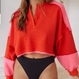 Out From Under Urban Outfitters Mel Piece and Seamed Cropped Sweater